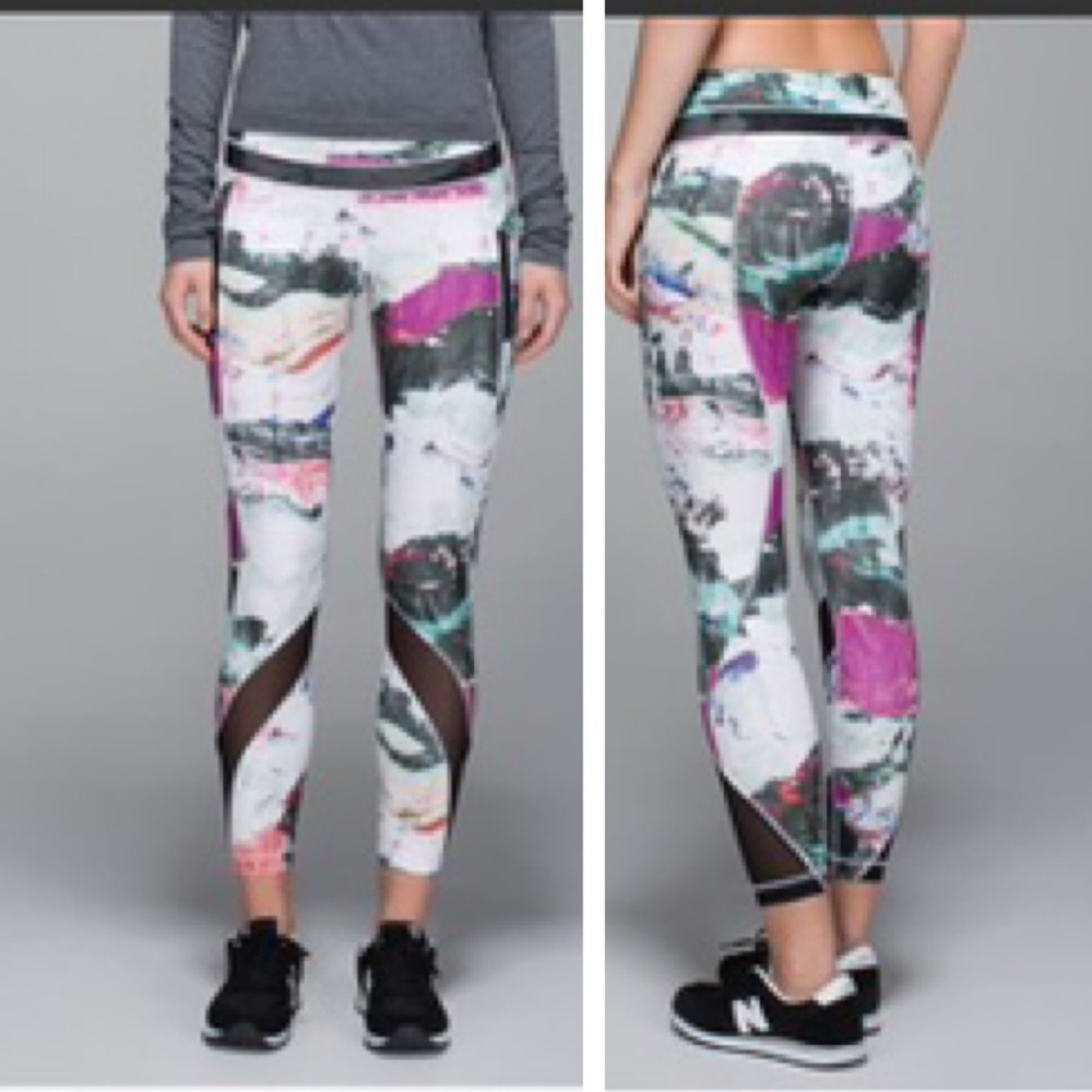 Lululemon Inspire Tight II Print Mesh 7/8 Full-On Luxtreme Stretch Zip Drawcord